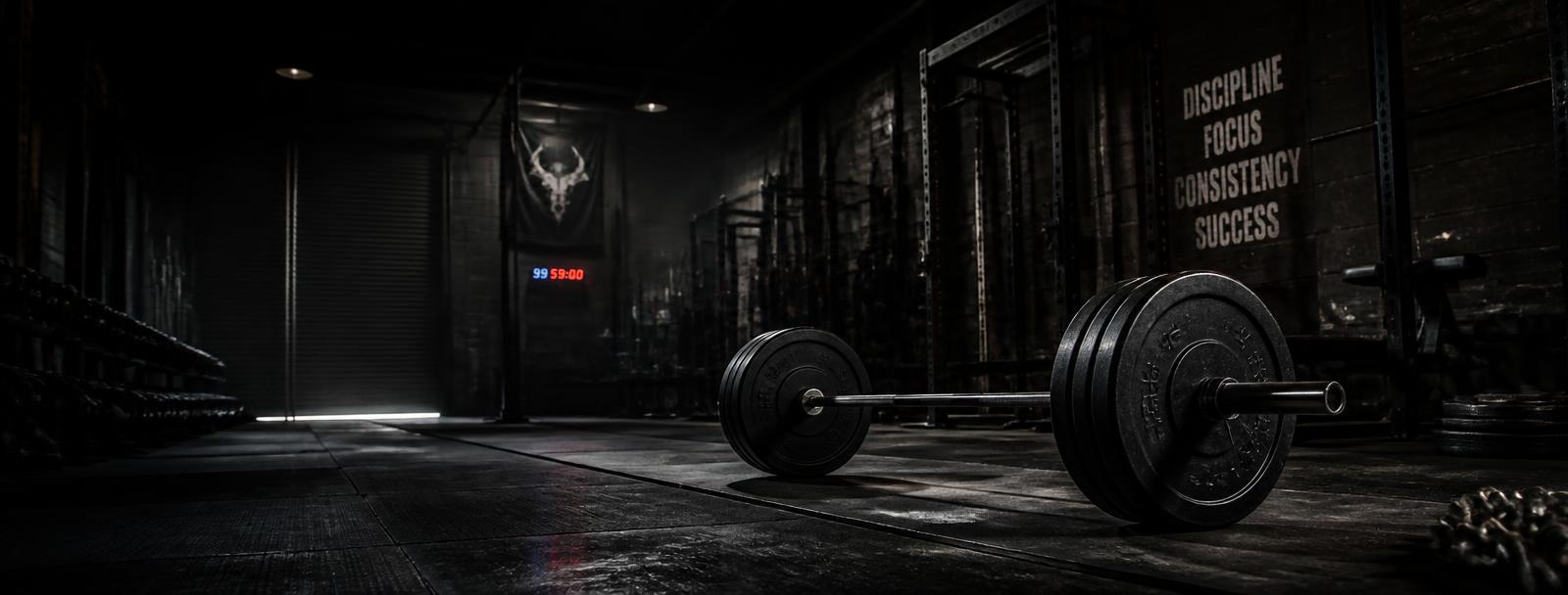 Gimnasio con barra olímpica
